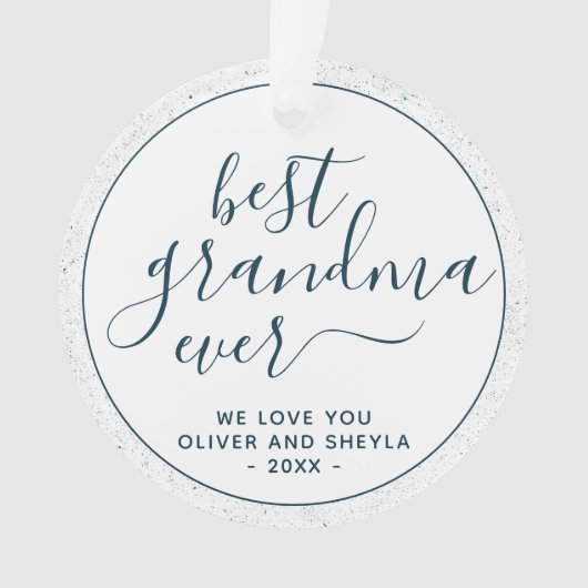 Best Grandma Ever Script Photo on Back Keepslag Ornament (voorkant)