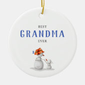 Best Grandma Ever Snowman Photo Keramisch Ornament (Voorkant)