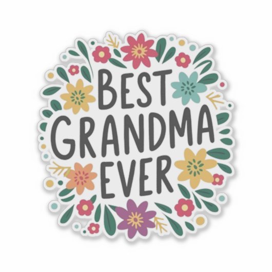 Best grandma ever sticker (Voorkant)