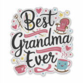 Best grandma ever sticker (Voorkant)