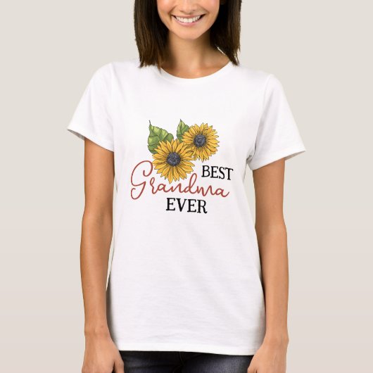 Best Grandma Ever Sunflower Floral - Speciaal T-shirt (Voorkant)