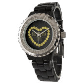Best Grandma Ever Sunflower Heart, gepersonaliseer Horloge (Gekanteld)