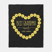 Best Grandma Ever Sunflower Heart, speciaal gepers Fleece Deken (Voorkant)