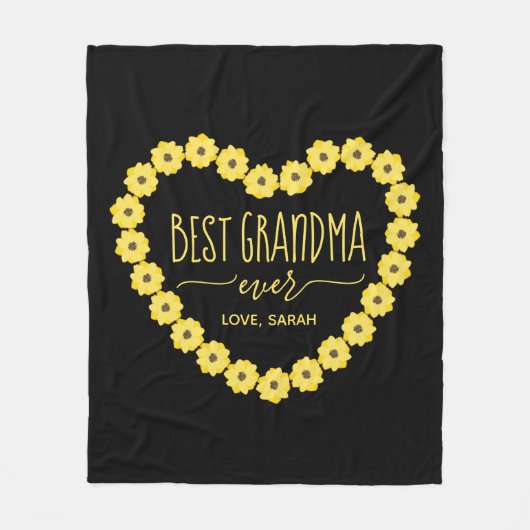 Best Grandma Ever Sunflower Heart, speciaal gepers Fleece Deken (Voorkant)