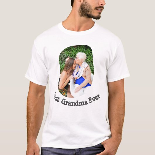 Best Grandma Ever upload je familiefoto T-shirt (Voorkant)