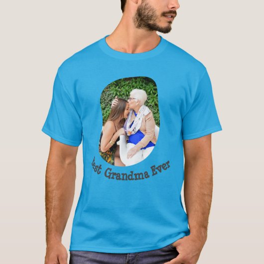 Best Grandma Ever upload je familiefoto T-shirt (Voorkant)