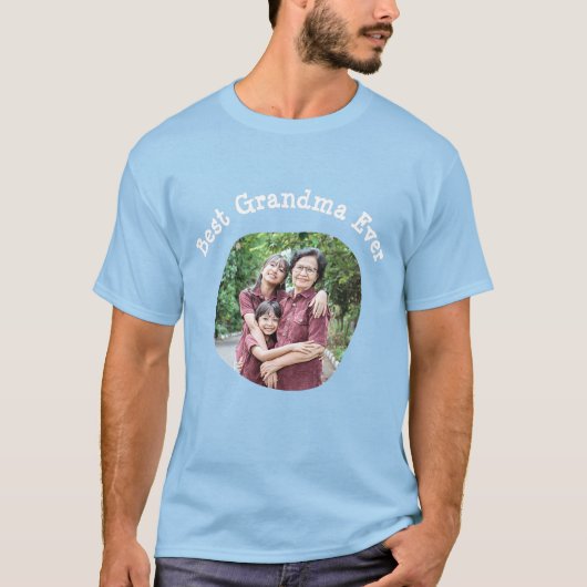 Best Grandma Ever upload je foto van je vierkante  T-shirt (Voorkant)