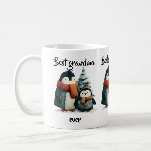 Best Grandma Ever Winter Penguins Koffiemok (Links)