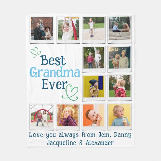 Best Grandma Family Photo Collage Fleece Deken (Voorkant)
