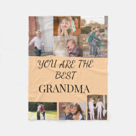 Best Grandma Family Photo Collage Fleece Deken