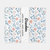 Best Grandma flower Ever | Happy Grandparents day Fleece Deken (Voorkant (Horizontaal))
