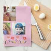 Best Grandma Flowers 4 Photo Collage Keepslag Theedoek (Quarter Fold)