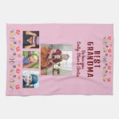 Best Grandma Flowers 4 Photo Collage Keepslag Theedoek (Horizontaal)