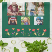 Best Grandma Flowers 5 Photo Collage Keepsake  Theedoek (Gevouwen)