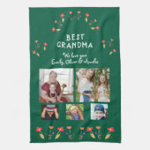 Best Grandma Flowers 5 Photo Collage Keepsake  Theedoek (Verticaal)