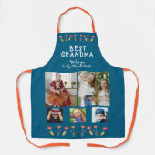 Best Grandma Flowers 5 Photo Collage Keepslag Schort (Voorkant)