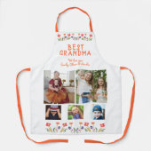 Best Grandma Flowers 5 Photo Collage Keepslag Schort (Voorkant)