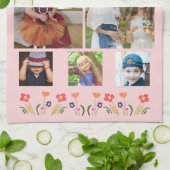 Best Grandma Flowers 5 Photo Collage Keepslag Theedoek (Gevouwen)