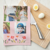 Best Grandma Flowers 5 Photo Collage Keepslag Theedoek (Quarter Fold)