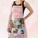 Best Grandma Flowers Pink 5 Photo Collage Keepslag Schort<br><div class="desc">Cute Best Grandma Flowers roze 5 Photo Collage Keepomwille schort. Met de hand getekende bloemen in prachtige lentekleuren en 5 foto's op een roze achtergrond. Creëer uw persoonlijke cadeau voor een grootmoeder voor moederdag,  verjaardag of Kerstmis en voeg uw namen en foto's toe.</div>