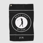 Best Grandma Gigi Golfer Monogram Sports Pro Black Golfhanddoek (Voorkant)