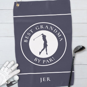 Best Grandma Golfer Monogrammed Sports Pro Blue Golfhanddoek