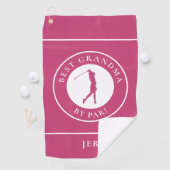 Best Grandma Golfer Monogrammed Sports Pro Pink Golfhanddoek (Insitu)