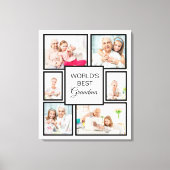 Best Grandma Grandchild 6 Fotocollage ter wereld Canvas Afdruk (Voorkant)