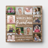 Best Grandma Grandchildren 12 Photo Collage Fotoplaat (Voorkant)