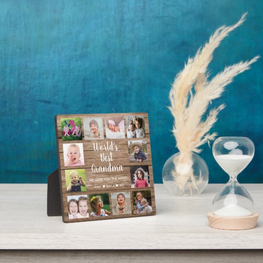 Best Grandma Grandchildren 12 Photo Collage Fotoplaat (Insitu)