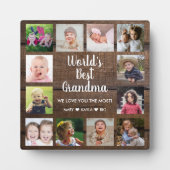 Best Grandma Grandchildren 12 Photo Wood Fotoplaat (Voorkant)