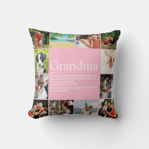 Best Grandma, Granny Definition 12 Photo Collage Kussen