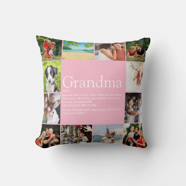 Best Grandma, Granny Definition 12 Photo Collage Kussen (Voorkant)