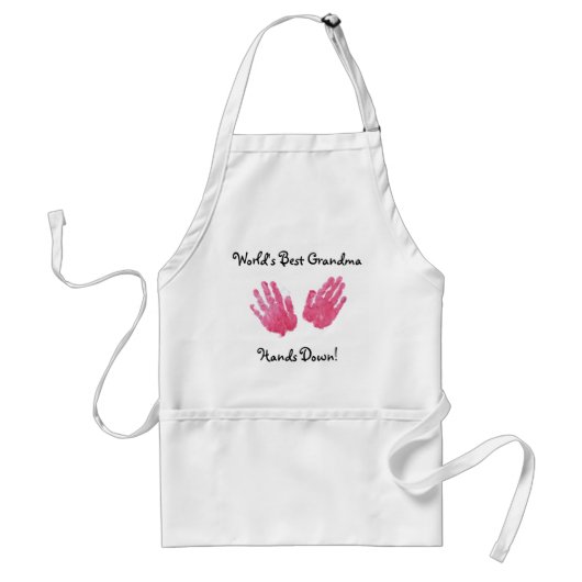 Best Grandma Handprint Apron ter wereld Standaard Schort (Voorkant)