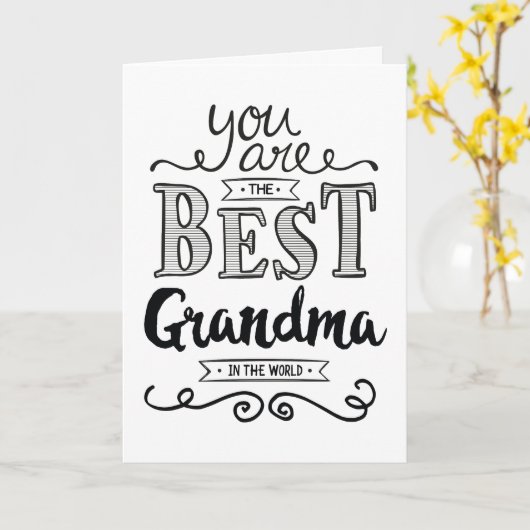 Best Grandma in the World Birthday Kaart (Gele Bloem)