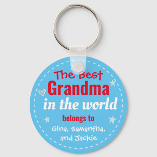 Best Grandma in World Custom Name Sleutelhanger