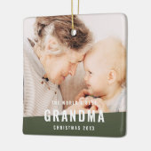 Best Grandma Modern Chic Photo Holiday Keramisch Ornament (Links)