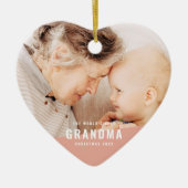 Best Grandma Modern Chic Photo Holiday Keramisch Ornament (Voorkant)