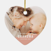 Best Grandma Modern Chic Photo Holiday Keramisch Ornament (Achterkant)