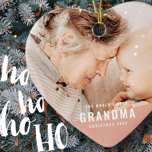 Best Grandma Modern Chic Photo Holiday Keramisch Ornament