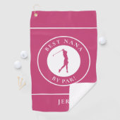 Best Grandma Nana Golfer Monogram Sports Pro Pink Golfhanddoek (Insitu)