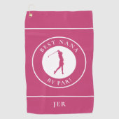 Best Grandma Nana Golfer Monogram Sports Pro Pink Golfhanddoek (Voorkant)