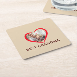 Best Grandma Personalized Photo Paper Coaster Gift Kartonnen Onderzetters