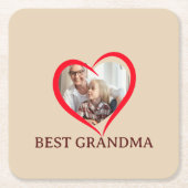 Best Grandma Personalized Photo Paper Coaster Gift Kartonnen Onderzetters (Voorkant)