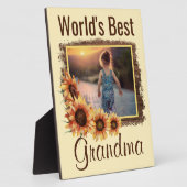 Best Grandma Personalized Photo Plaque ter wereld Fotoplaat (Zijkant)