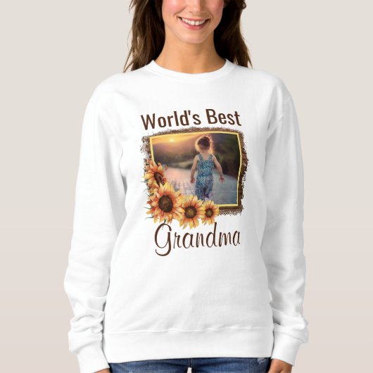 Best Grandma Personalized Photo Sweatshirt (Voorkant)