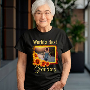 Best Grandma Personalized Photo T-Shirt ter wereld