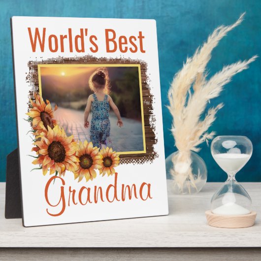 Best Grandma Personalized Photo ter wereld Fotoplaat (Zijkant)
