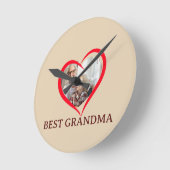 Best Grandma Personalized Wall Clock Gift Ronde Klok (Hoek)