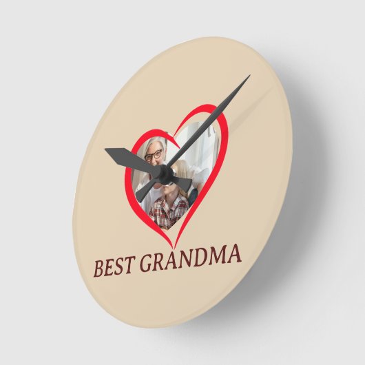Best Grandma Personalized Wall Clock Gift Ronde Klok (Hoek)